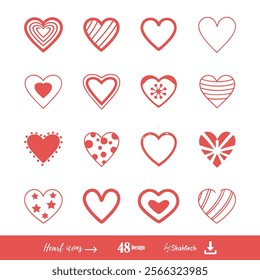 Heart vector Bundle. Illustrated heart icons. Retro Valentine silhouett design featuring charming doodle hearts, cupid, and coquette elements in a aesthetic style.  Valentine’s Day sublimation weddign