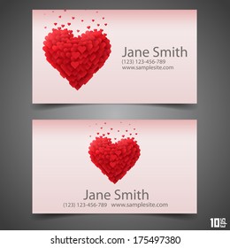 Heart vector business card