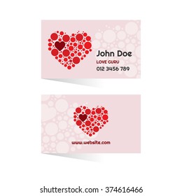 Heart vector business card