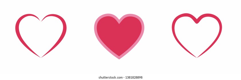 Heart vector collection. Love symbol icon set. - Vetorial