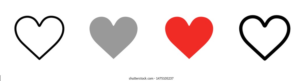 Heart vector collection. Love symbol icon set.
