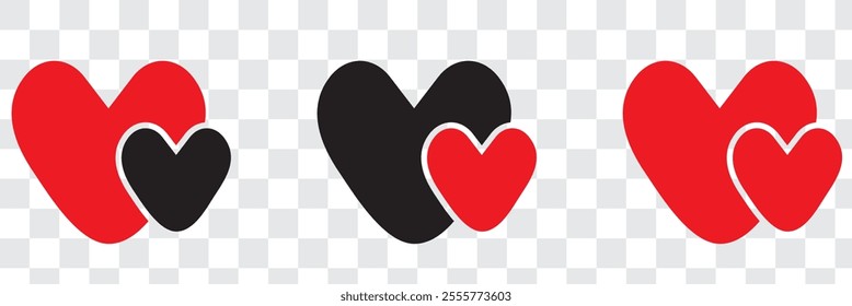Heart vector collection. Love symbol icon set.