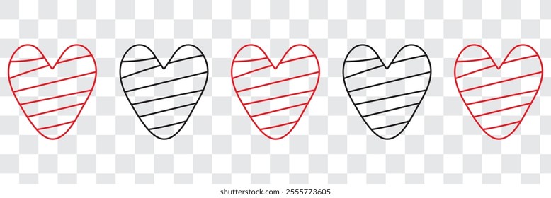 Heart vector collection. Love symbol icon set.