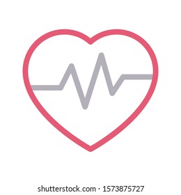 heart vector color line icon 