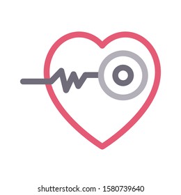 heart vector color line icon 