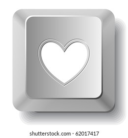 Heart. Vector computer key.