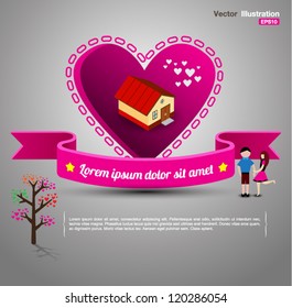 Heart vector concept / family concept / can use for brochure / wedding element / love template