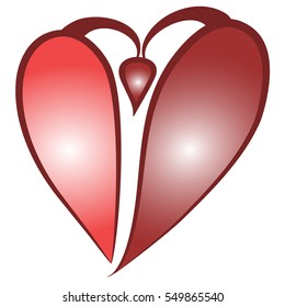 A heart. Vector cor icon. Valentine 'Dies signum. Symbol amoris. Emblem. Genus nitens. Nam graphic et telam consilium, logo. EPS10