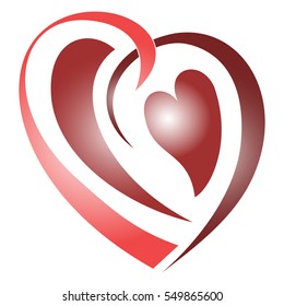 A heart. Vector cor icon. Valentine 'Dies signum. Symbol amoris. Emblem. Genus nitens. Nam graphic et telam consilium, logo. EPS10