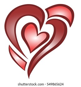 A heart. Vector cor icon. Valentine 'Dies signum. Symbol amoris. Emblem. Genus nitens. Nam graphic et telam consilium, logo. EPS10