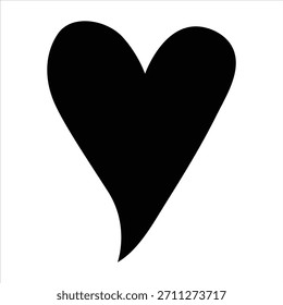 Heart vector design with black silhouette and white background.