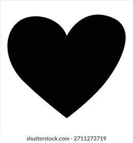 Heart vector design with black silhouette and white background.