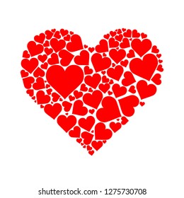 Red Love Hearts Stock Vector (Royalty Free) 96584626