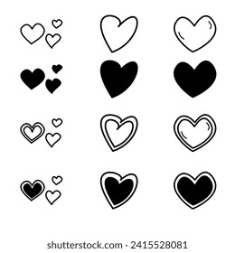 Heart vector design, on white background. Suitable for your graphic design.