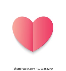 Heart vector designed in paper art style.