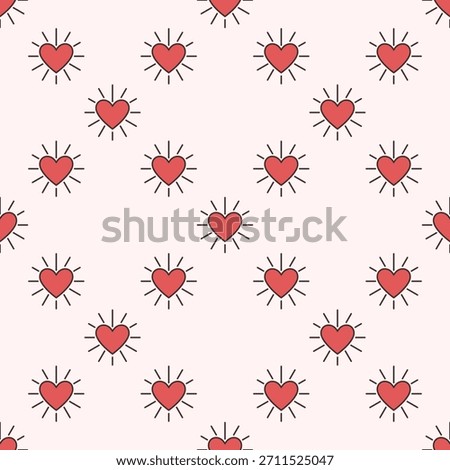 Heart vector desire concept colored seamless pattern