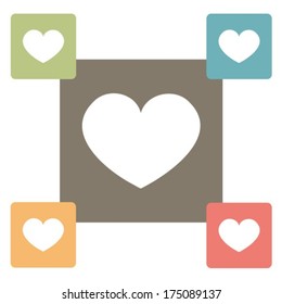  Heart. Vector of different colors. EPS-10 (non transparent elements,non gradient) 