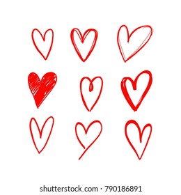 Heart vector doodle