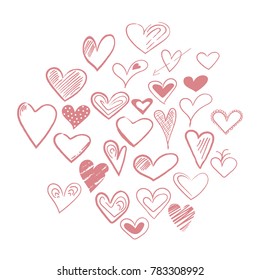 heart vector doodle element. freehand sign love symbol. children doodles doodling. pen and pencil. elements collection. valentines romantic romance wedding.