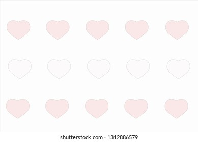  Heart  vector drawn design for Valentine's day on white background.