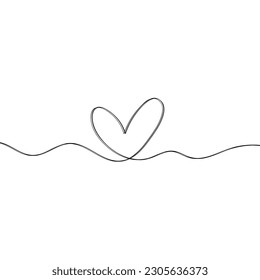 Heart vector drawn with a line for a post or a flyer isolated on white. Simple heart drawing