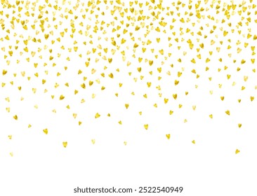 Vector del corazón. Concepto De Febrero Para El Descuento. Marco moderno. Ilustración de arte de oro. Diseño De Boda Para El Compromiso. Anuncio Golden Antiguas. Vector de corazón amarillo.