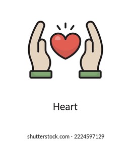 Heart  Vector Filled Outline Icon Design illustration. Love Symbol on White background EPS 10 File