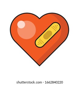 heart vector flat color icon 