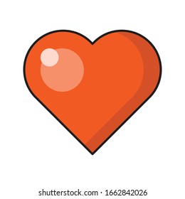 heart vector flat color icon 