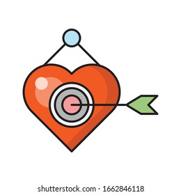 heart vector flat color icon 