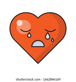 heart vector flat color icon 