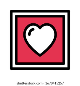 heart vector flat color icon 