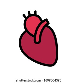 heart vector flat color icon 