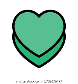 heart vector flat color icon 