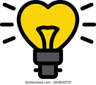 heart vector flat color icon 