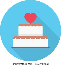 heart vector flat colour icon