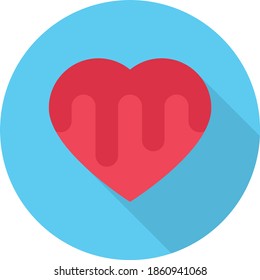 heart vector flat colour icon