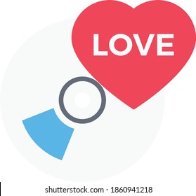heart vector flat colour icon