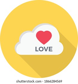 heart vector flat colour icon