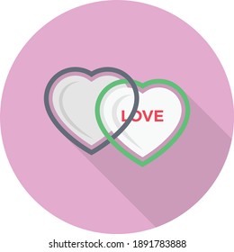 heart vector flat colour icon