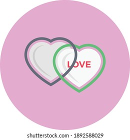 heart vector flat colour icon