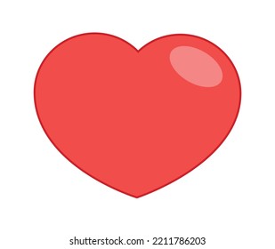 Heart vector. flat style art. Ideal for valentines day, Mother's day, I love you, etc.
