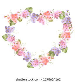  Heart from vector flowers. You can use for the cards for Valentines Day or other holidays.