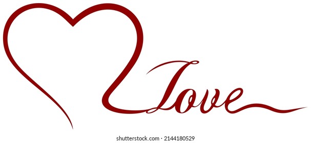 Marco vectorial del corazón en rojo con texto de amor. Fondo blanco aislado.
Resumen de la ilustración del logotipo del Corazón Romántico. Diseño de cuadros amorosos.