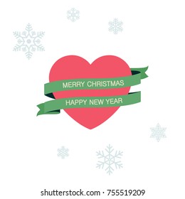 Heart vector. free space for text. Snow vector. Christmas snow vector.