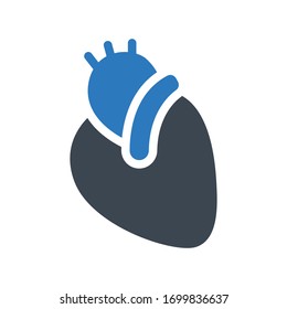 heart vector glyph color icon 