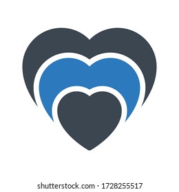 heart vector glyph color icon 