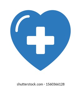 heart vector glyph colour icon 