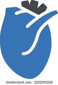 heart vector glyph colour icon