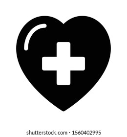 heart vector glyph flat icon 